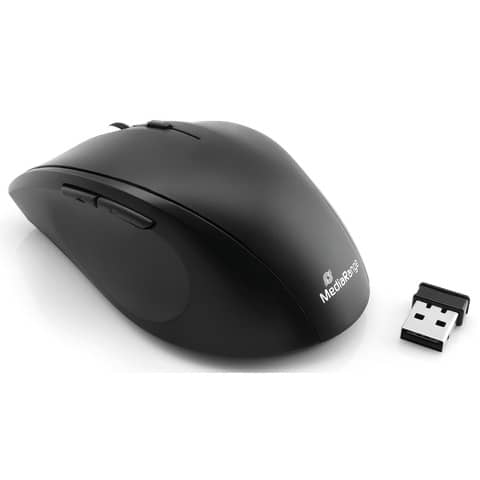 Mouse ottico Media Range 5 pulsanti, serie highline, wireless 1600 dpi nero MROS208